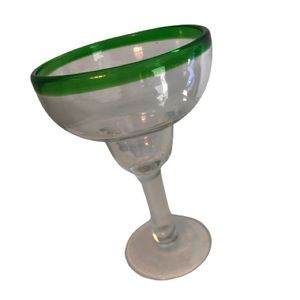 Clear Margarita Glass with Green Rim